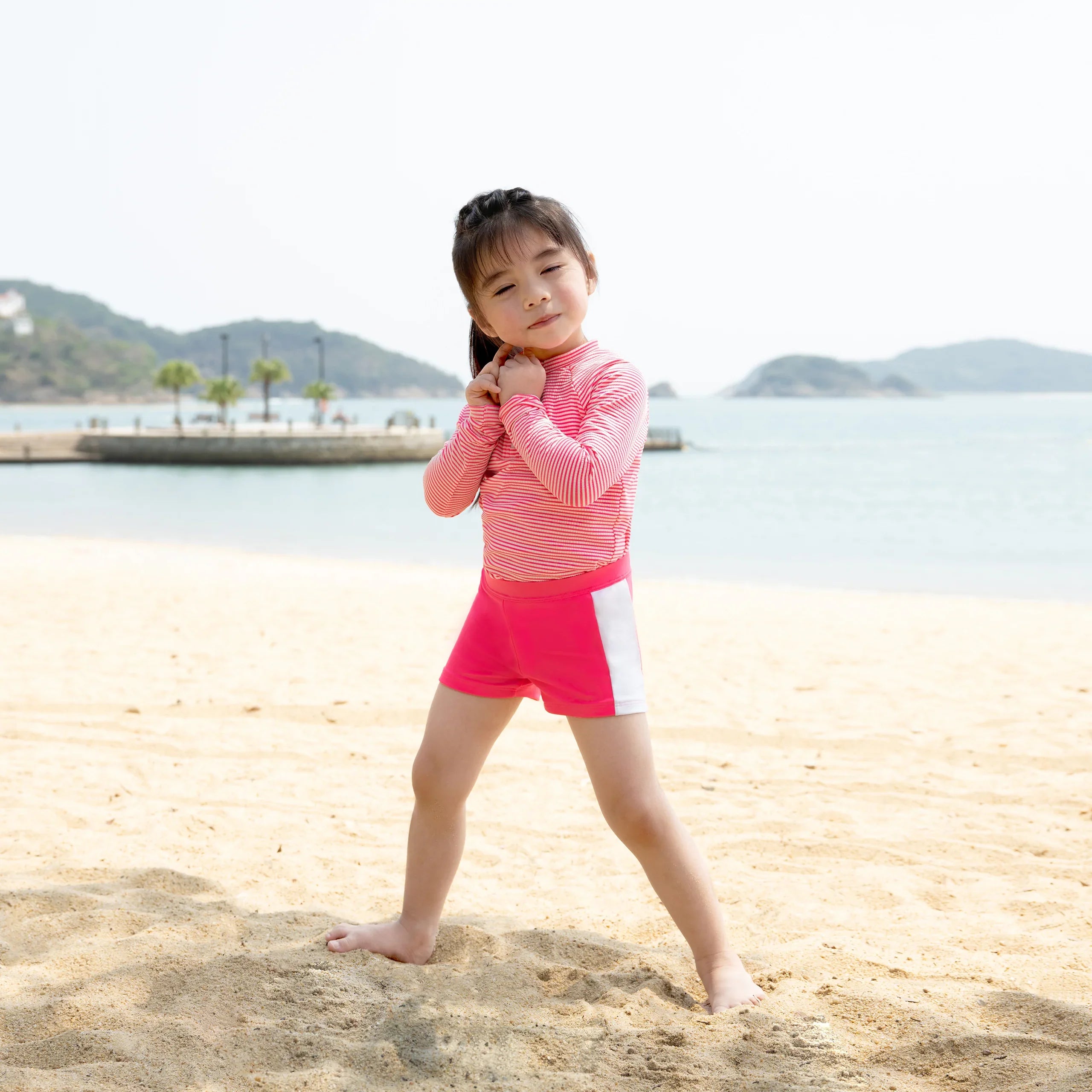 Candy Stripe Girls Rashguard Set - Gourami