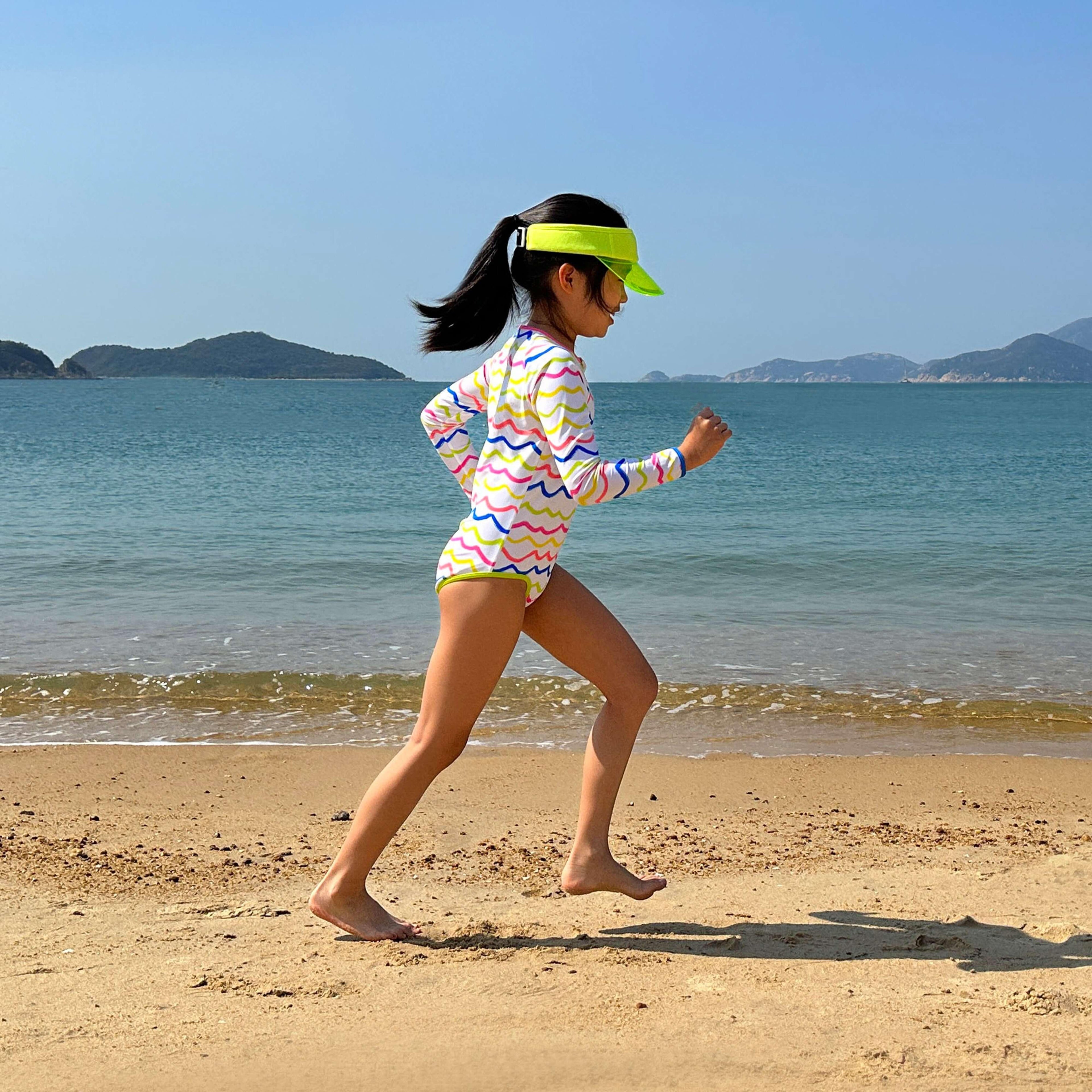 Waves Girls Long Sleeve Swimsuit - Gourami