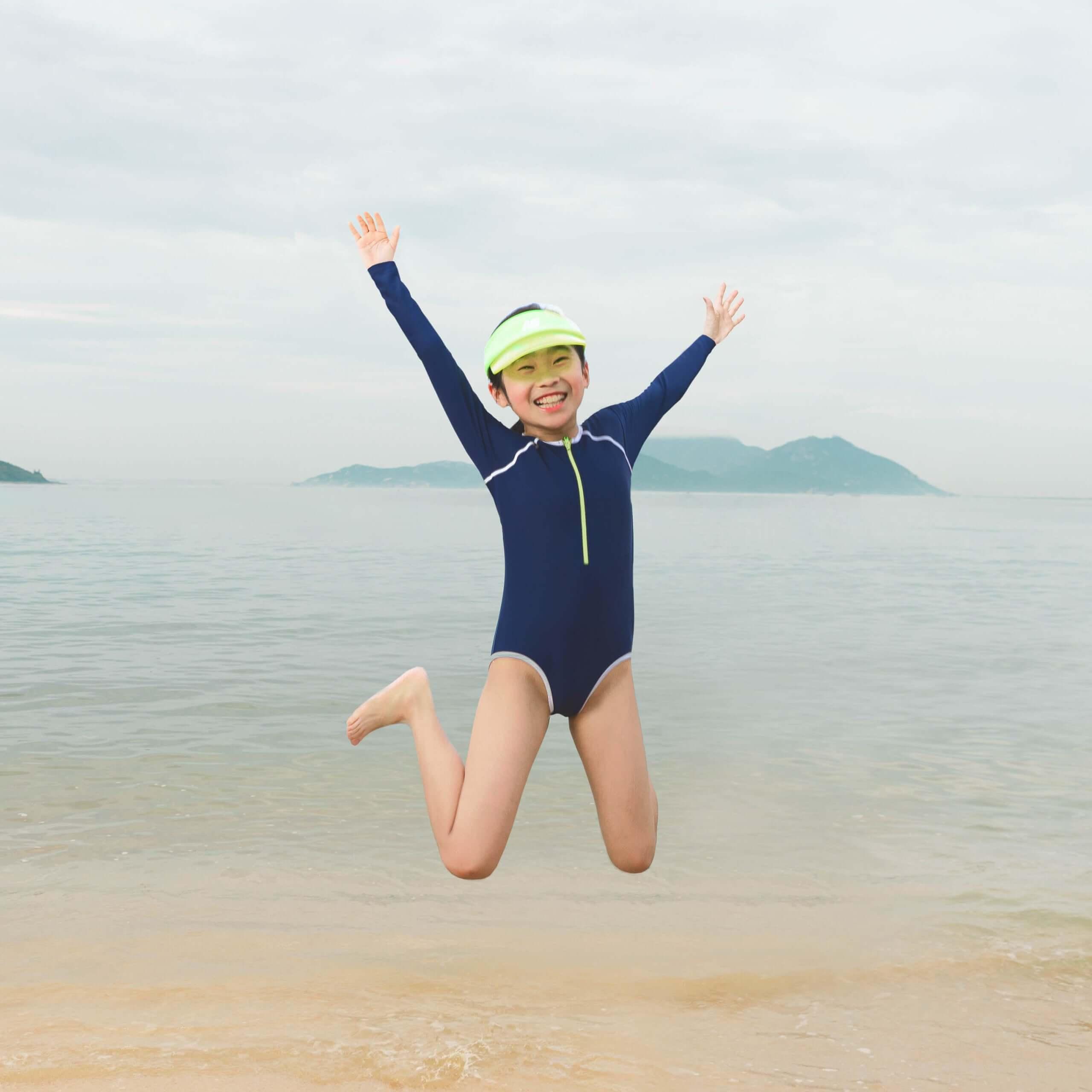 Neon Girls Long Sleeve Swimsuit - Gourami