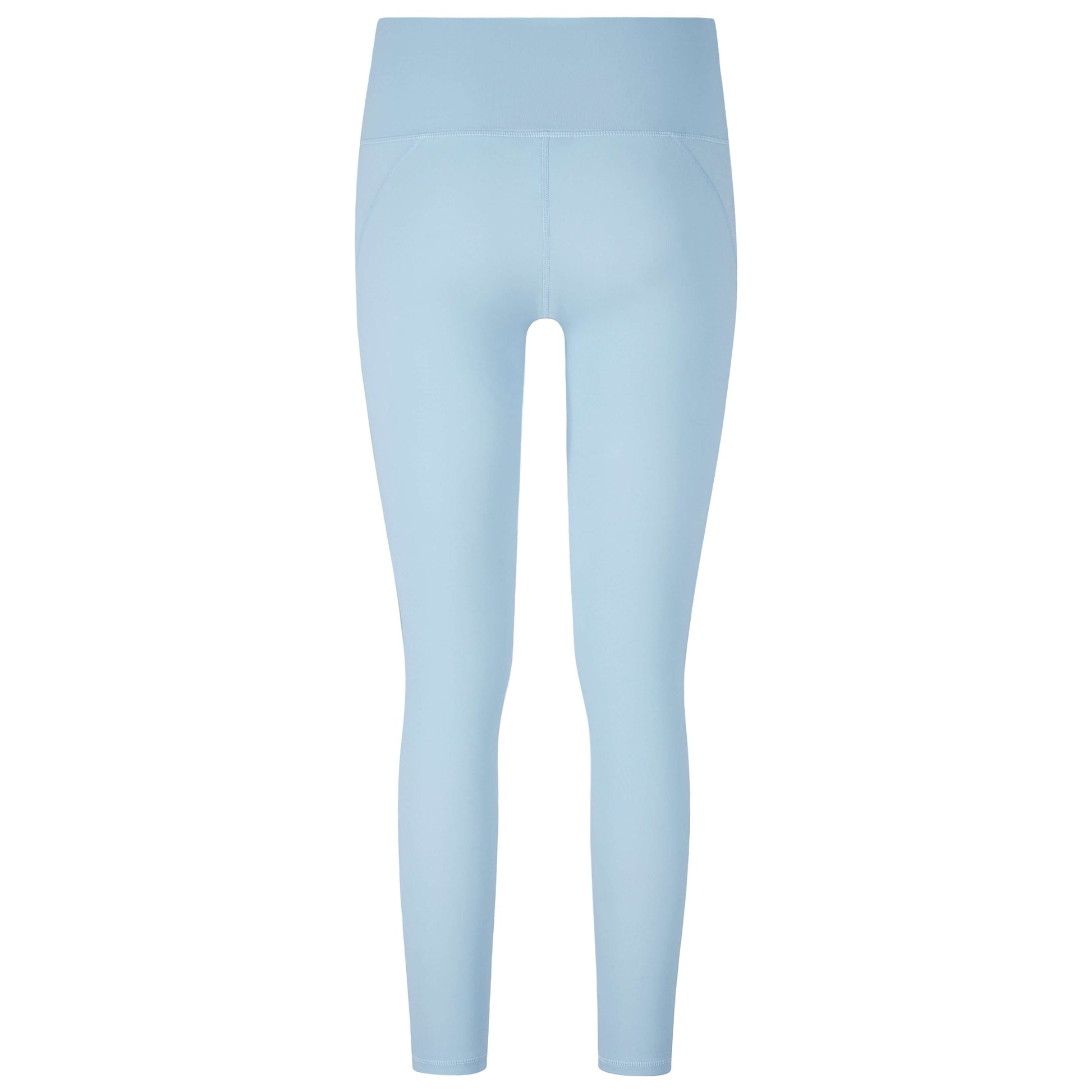 Back view of light blue Impact Legging featuring a high waistband and body-hugging fit for activewear.