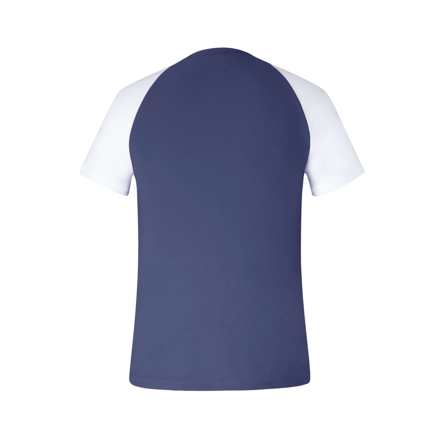 Ocean Men's rashguard featuring a navy back and white sleeves, perfect for sun protection and water activities.
