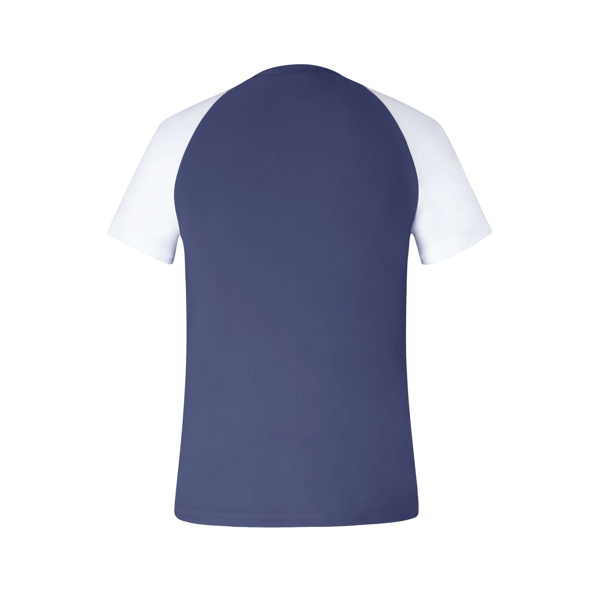 Ocean Men's rashguard featuring a navy back and white sleeves, perfect for sun protection and water activities.