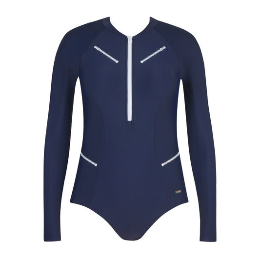 Zip Up Long Sleeve Swimsuit - Gourami