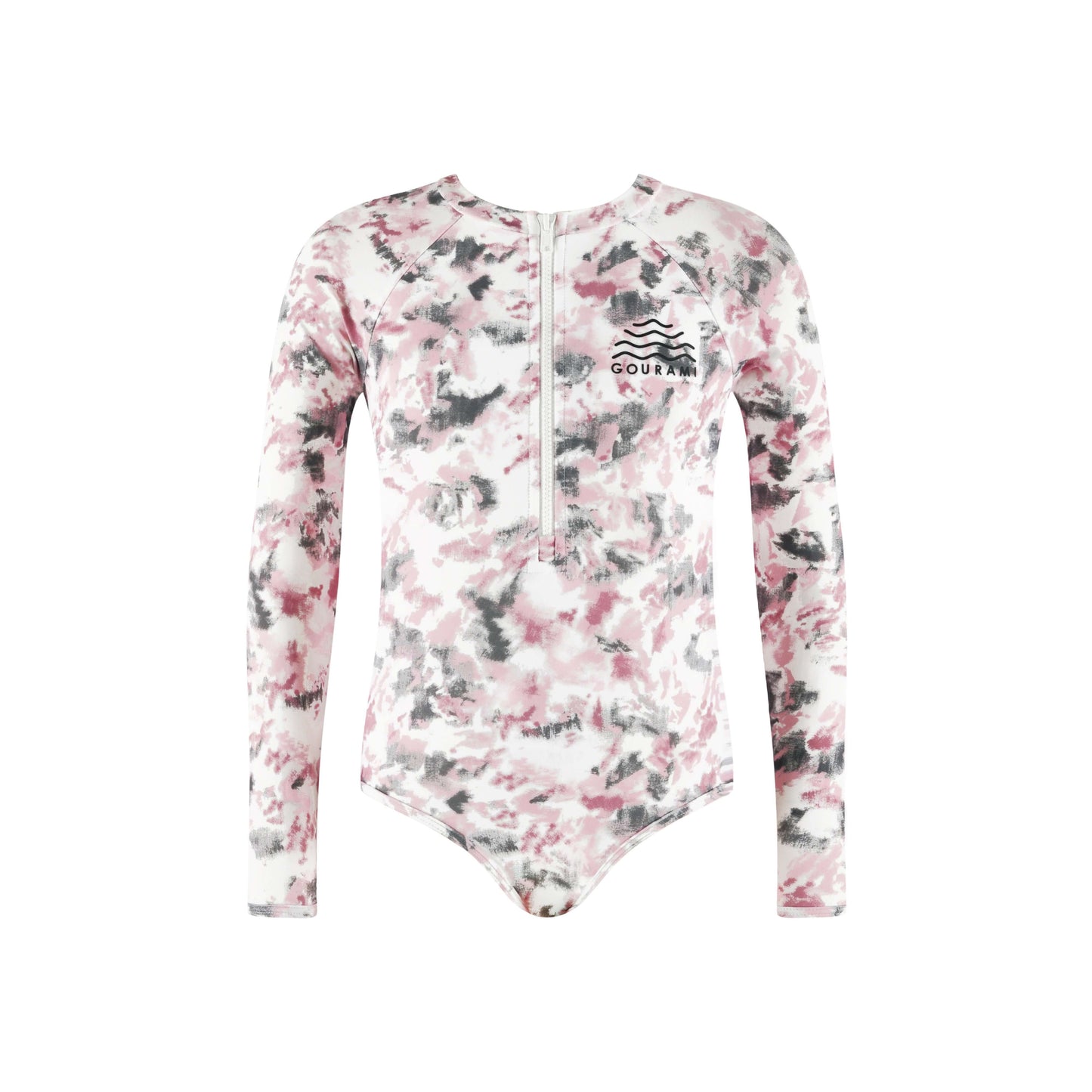 Brushstrokes Girls Long Sleeve Swimsuit - Gourami